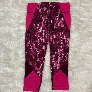 Zella Hot Pink Mesh High Waisted Cropped Leggings